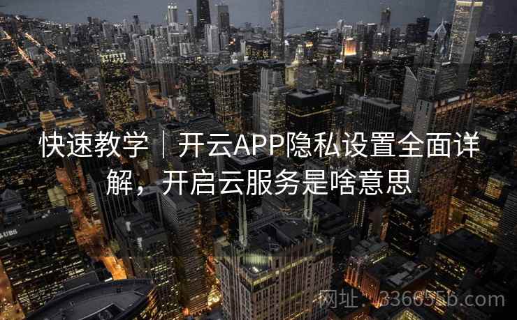 快速教学｜开云APP隐私设置全面详解，开启云服务是啥意思